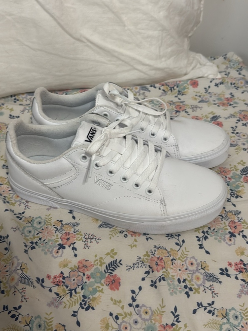 Vans Kids White Low-Top Lace-Up Sneakers
